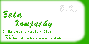 bela komjathy business card