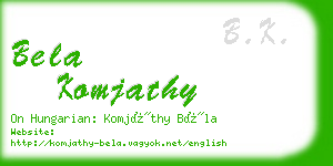 bela komjathy business card